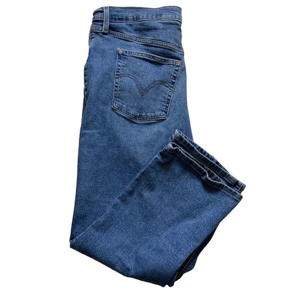 Levi's Ribcage Straight Jeans Womens Size 16W High Rise Button Fly Denim Blue - Picture 7 of 12